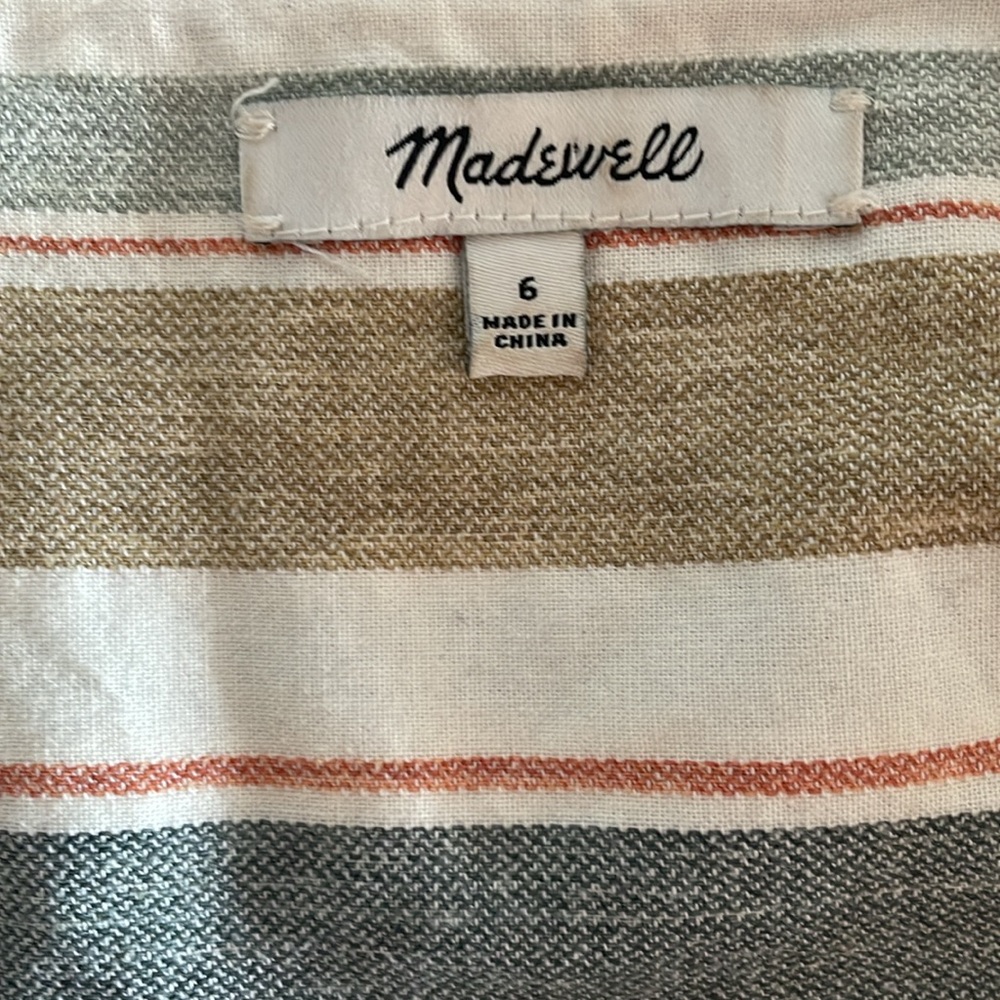 Madewell V-neck Tie-Waist New March Stripe Rusted Tin Boho Jumpsuit size 6 - Picture 4 of 10